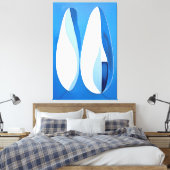 Azure Geometric Serenade Abstract Canvas Afdruk (Insitu (Slaapkamer))