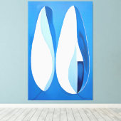 Azure Geometric Serenade Abstract Canvas Afdruk (Insitu (Houten vloer))
