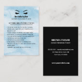 Azure Glam Eyelash Browbar Nazorginstructies Visitekaartje (Voorkant / Achterkant)