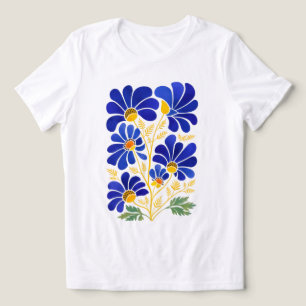 Azure Gold Dames Abstracte Bloemen T‑Shirt Tri-Blend Shirt