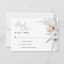 Azure & Gold Harmony Wedding RSVP-Kaart RSVP Kaartje