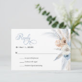 Azure & Gold Harmony Wedding RSVP-Kaart RSVP Kaartje (Staand voorkant)
