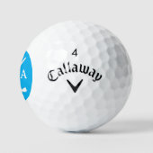 Azure Golfer Initialen en Clubs Golfballen (Logo)