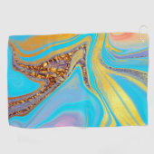 Azure Goud Stroom Golfhanddoek (Horizontaal)