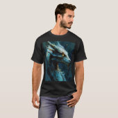 Azure Guardian: Fierce Dragon Art T-shirt (Voorkant volledig)