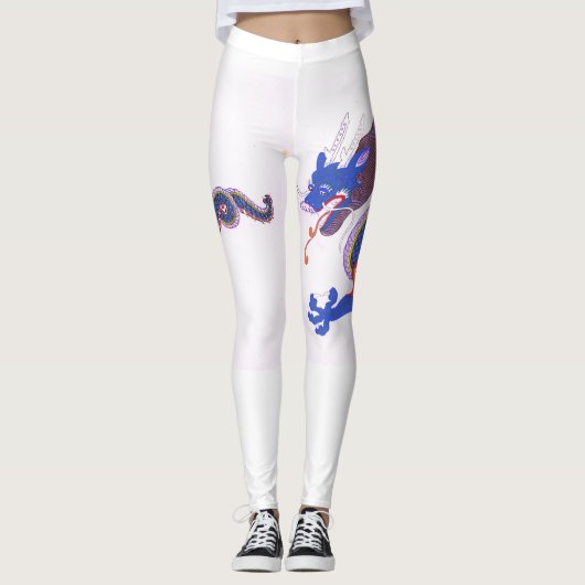 Azure Guardian-Japanese Dragon of the Eastern Sky Leggings (Voorkant)