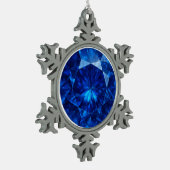 Azure Heart Stone Tin Sneeuwvlok Ornament (Links)