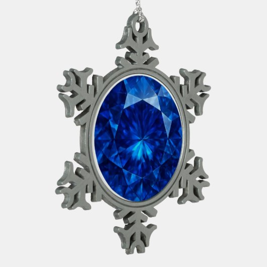 Azure Heart Stone Tin Sneeuwvlok Ornament (Links)