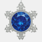 Azure Heart Stone Tin Sneeuwvlok Ornament (Voorkant)