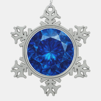 Azure Heart Stone Tin Sneeuwvlok Ornament