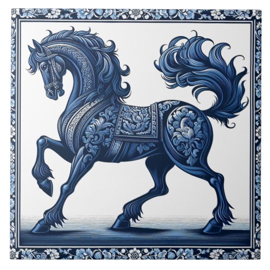 Azure Hengst: Botanical Grace Tegeltje (Voorkant)