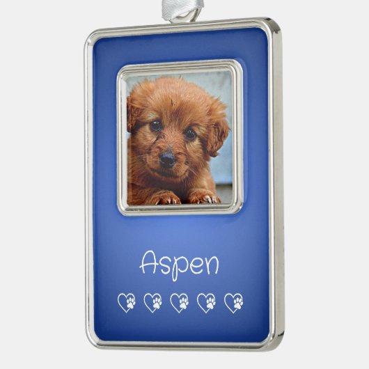 Azure huisdier foto ornament - Kerstcadeau (Links)