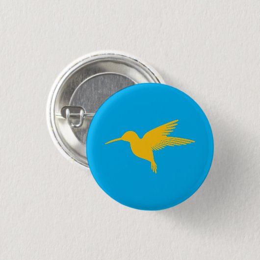 Azure Hummingbird Buttonnen – Sky-Inspired Ronde Button 3,2 Cm (Voorkant /achterkant)