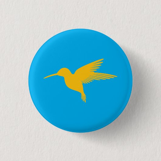 Azure Hummingbird Buttonnen – Sky-Inspired Ronde Button 3,2 Cm (Voorkant)