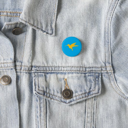 Azure Hummingbird Buttonnen – Sky-Inspired Ronde Button 3,2 Cm (In situ)