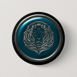 Azure Iron Celtic Lion-knop Ronde Button 5,7 Cm