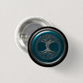Azure Iron Celtic Tree Button (Voorkant /achterkant)