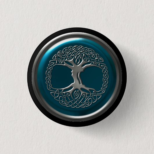 Azure Iron Celtic Tree Button (Voorkant)