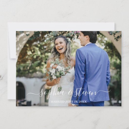 Azure & Ivory Floral Romance Wedding  Bedankkaart (Voorkant)