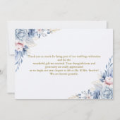 Azure & Ivory Floral Romance Wedding  Bedankkaart (Achterkant)