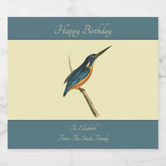 Azure Kingfisher II Sparkling Wijnetiket (Enkel label)