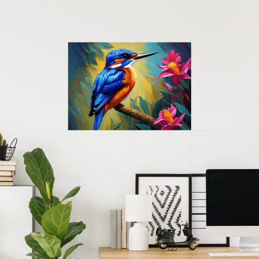 Azure Kingfisher Poster (Thuiskantoor)