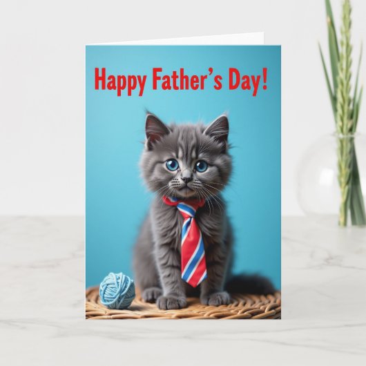 Azure Kitten Vaderdagkaart Kaart (Voorkant)
