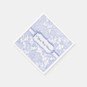 Azure Lace Elegant Blue Personalized Napkins Servetten (Hoek)