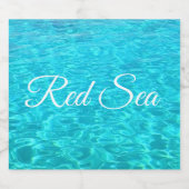 Azure-lagune in het Rode zee Sparkling Wijnetiket (Enkel label)