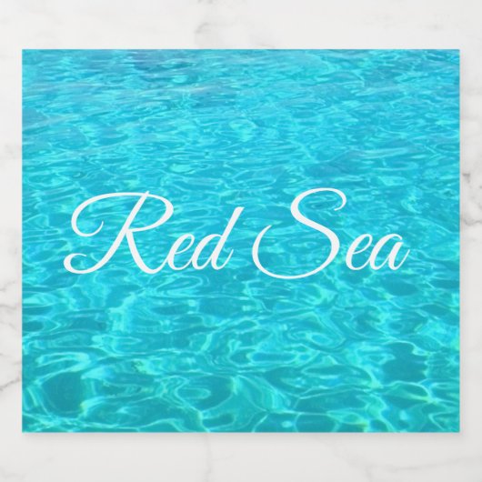 Azure-lagune in het Rode zee Sparkling Wijnetiket (Enkel label)