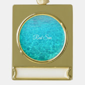 Azure-lagune in het Rode zee Verguld Banner Ornament (Voorkant)