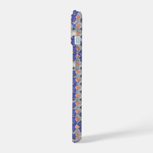 Azure Lattice Mosaic Geometric Pattern 1297 iPhone 15 Case (Linkerkant)