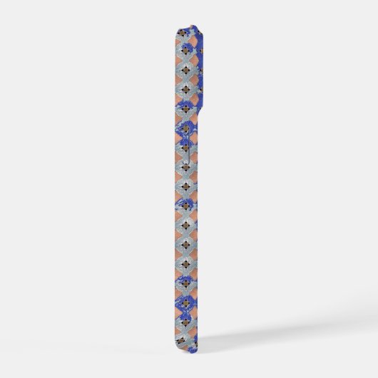 Azure Lattice Mosaic Geometric Pattern 1297 iPhone 15 Case (Rechterkant)