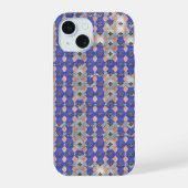 Azure Lattice Mosaic Geometric Pattern 1297 iPhone 15 Case (Achterkant)