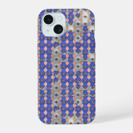 Azure Lattice Mosaic Geometric Pattern 1297 iPhone 15 Case