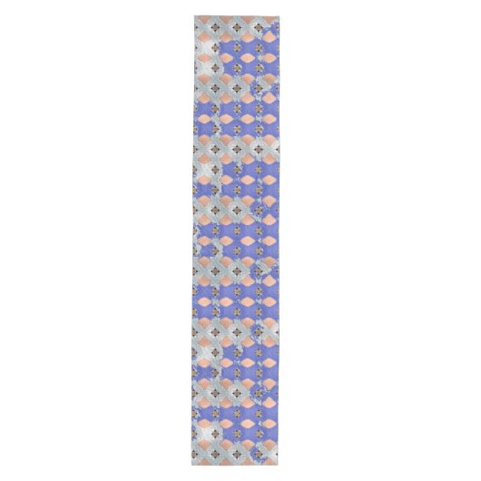Azure Lattice Mosaic Geometric Pattern 1297 Medium Tafelloper (Voorkant)