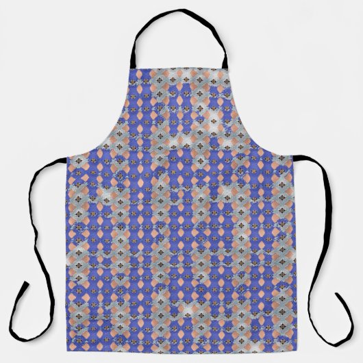 Azure Lattice Mosaic Geometric Pattern 1297 Schort (Voorkant)