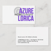 Azure Lorica Antibully Society Visitekaartje (Voorkant / Achterkant)