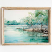 Azure Mangrove Majesty: Waterverf Blue-Green Poster