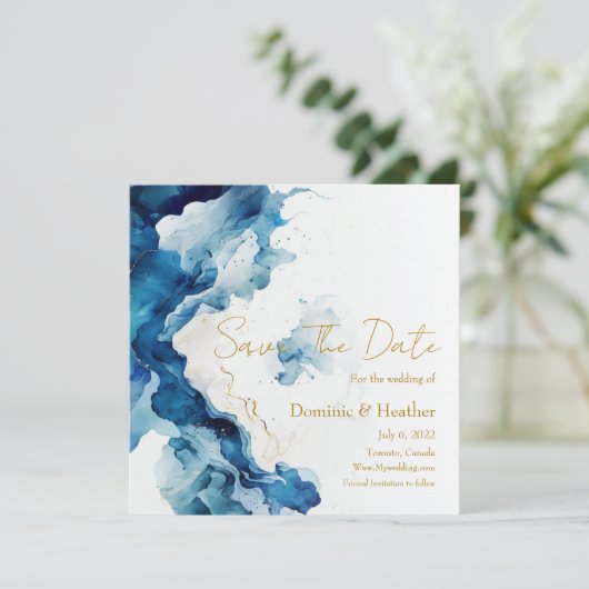 AZURE Marble Dreams Gala | Glitter Save The Date (Staand voorkant)