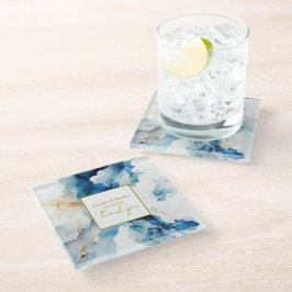 AZURE Marble Dreams Gala | Glitter Sla de datum op Glazen Onderzetter