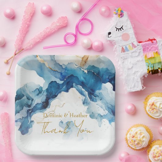 AZURE Marble Dreams Gala Papieren Bordje (Feest)