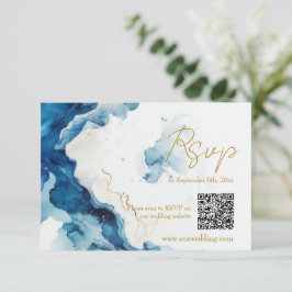 AZURE Marble Dreams Gala QR-code uitnodigingskaart RSVP Kaartje