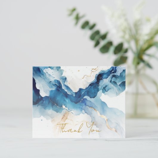 AZURE Marble Droom Gala Bedankkaart (Staand voorkant)