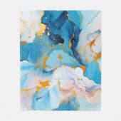 Azure Marble with Golden Splashes Fleece Deken (Voorkant)