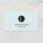 Azure Mist Professional Chic Plain en Monogram Visitekaartje (Voorkant)