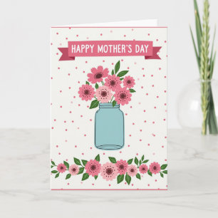 Azure Moederdagkaart met bloemenvaas Kaart