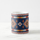 Azure Navy and Terracotta Geometric Tribal Koffiemok (Center)