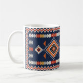 Azure Navy and Terracotta Geometric Tribal Koffiemok (Links)