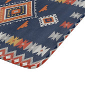 Azure Navy and Terracotta Geometric Tribal Snijplank (Hoek)